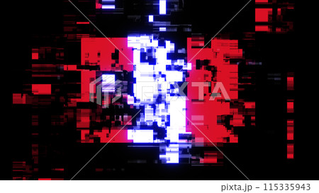 3D rendering flag Peru with screen effects of technological glitches 115335943