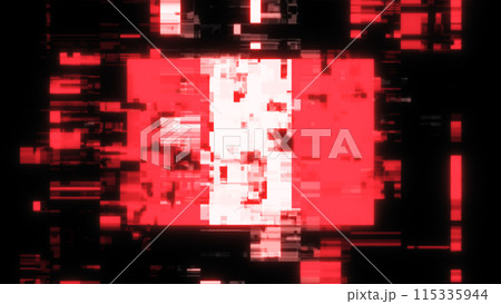 3D rendering flag Peru with screen effects of technological glitches 115335944