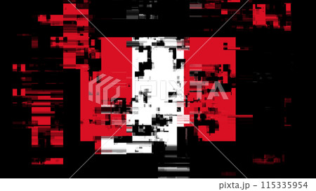 3D rendering flag Peru with screen effects of technological glitches 115335954