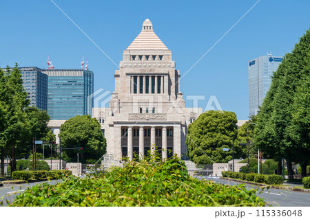 「東京都」青空と国会議事堂 115336048