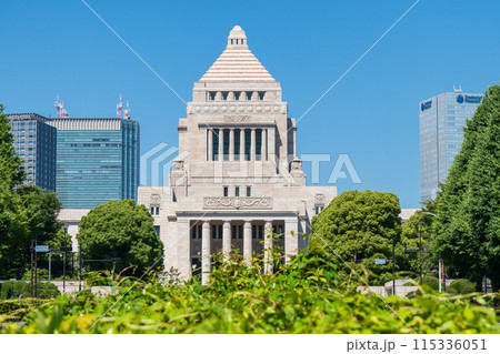 「東京都」青空と国会議事堂 115336051