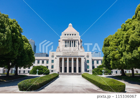 「東京都」青空と国会議事堂 115336067