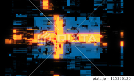 3D rendering flag Sweden with screen effects of technological glitches 115336120