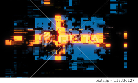 3D rendering flag Sweden with screen effects of technological glitches 115336127