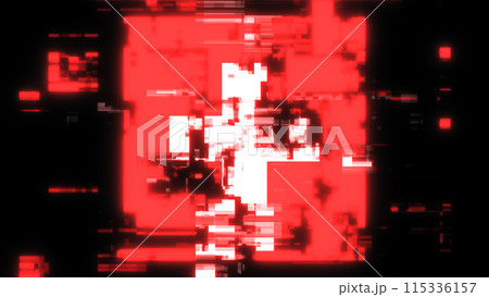 3D rendering flag Switzerland with screen effects of technological glitches 115336157