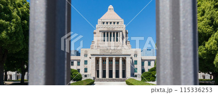 「東京都」青空と国会議事堂 「東京都」青空と国会議事堂 115336253