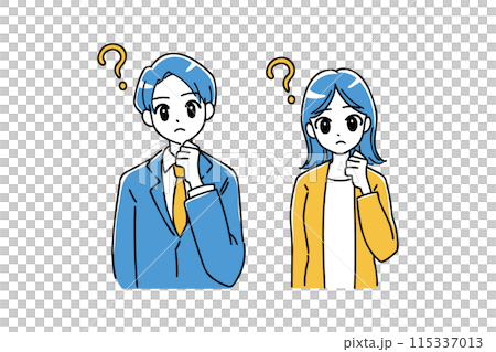 Illustration of a business person having doubts Illustration of a business person having doubts 115337013
