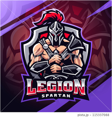 Legion spartan esport mascot logo design 115337088