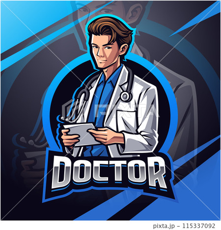 Doctor esport mascot logo design Doctor esport mascot logo design 115337092
