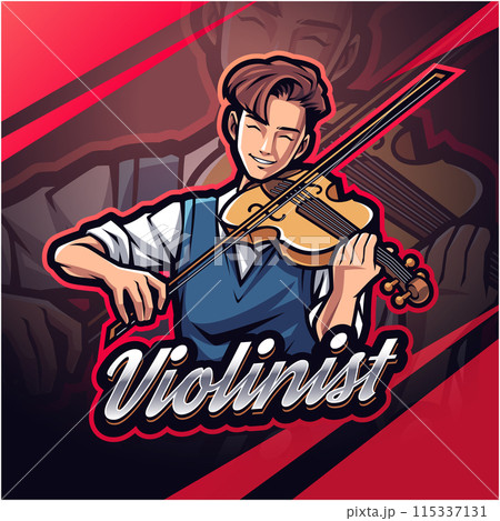 Violinist man esport mascot logo design 115337131