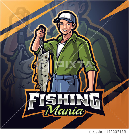 Fishing mania esport mascot logo Fishing mania esport mascot logo 115337136