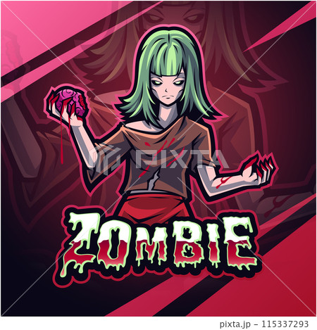 Zombie girls mascot logo design 115337293