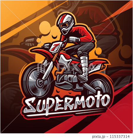 Super moto esport mascot logo design Super moto esport mascot logo design 115337314