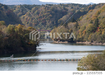 秋のえにわ湖の紅葉 秋のえにわ湖の紅葉 115337335