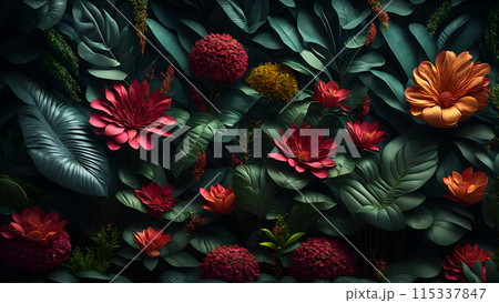 Exotic Floral Jungle background 3d wallpaper wallpaper picture 115337847