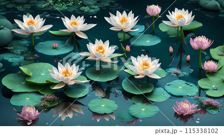 Floral Water Gardenbackground 3d wallpaper wallpaper picture 115338102