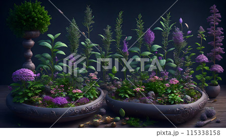 Magical Herb Garden background 3d wallpaper Magical Herb Garden background 3d wallpaper 115338158