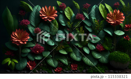 Rainforest Bloom background 3d wallpaper 115338321