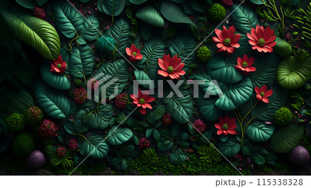 Rainforest Bloom background 3d wallpaper 115338328