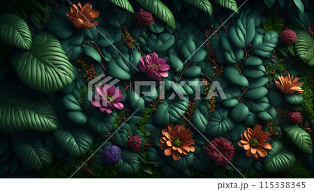 Rainforest Bloom background 3d wallpaper 115338345