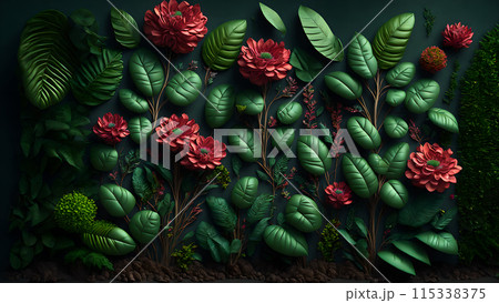 Rainforest Bloom background 3d wallpaper 115338375