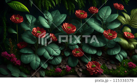 Rainforest Bloom background 3d wallpaper Rainforest Bloom background 3d wallpaper 115338379