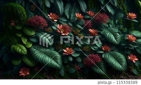 Rainforest Bloom background 3d wallpaper 115338389