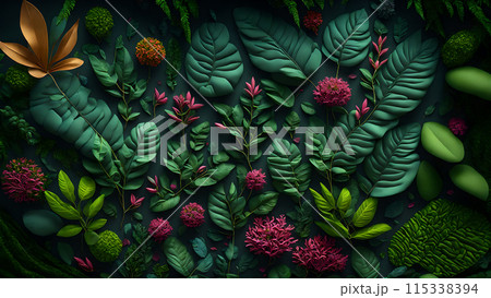 Rainforest Bloom background 3d wallpaper 115338394