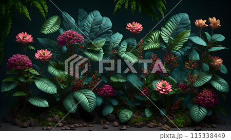 Rainforest Bloom background 3d wallpaper Rainforest Bloom background 3d wallpaper 115338449