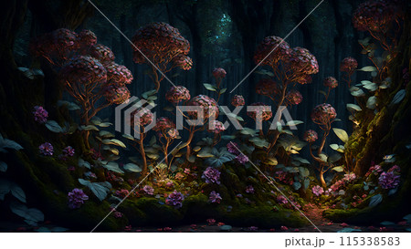 Ancient Floral Forest background 3d wallpaper 115338583
