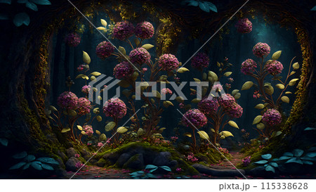 Ancient Floral Forest background 3d wallpaper 115338628