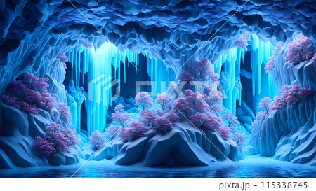 Blooming Ice Caves background 3d wallpaper Blooming Ice Caves background 3d wallpaper 115338745