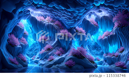 Blooming Ice Caves background 3d wallpaper Blooming Ice Caves background 3d wallpaper 115338746