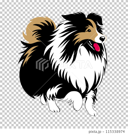 Vector illustration of a happy Shetland Sheepdog 115338974