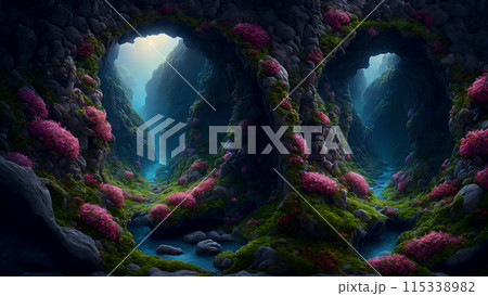Secret Floral Valley background 3d wallpaper 115338982
