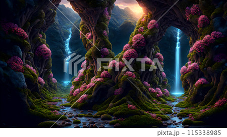 Secret Floral Valley background 3d wallpaper Secret Floral Valley background 3d wallpaper 115338985