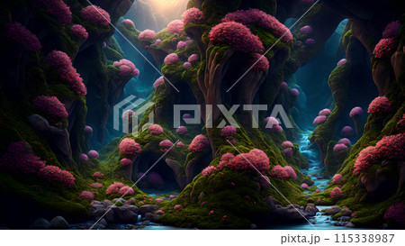 Secret Floral Valley background 3d wallpaper Secret Floral Valley background 3d wallpaper 115338987