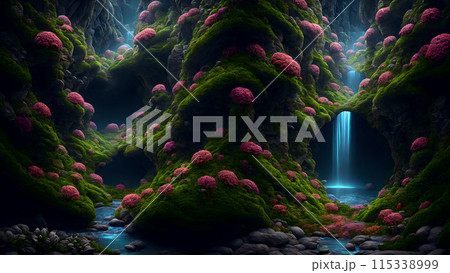Secret Floral Valley background 3d wallpaper Secret Floral Valley background 3d wallpaper 115338999