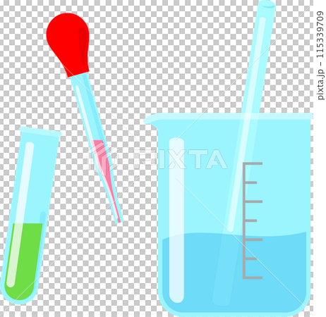 ガラス棒で攪拌されるビーカーに入った液体 ガラス棒で攪拌されるビーカーに入った液体 115339709