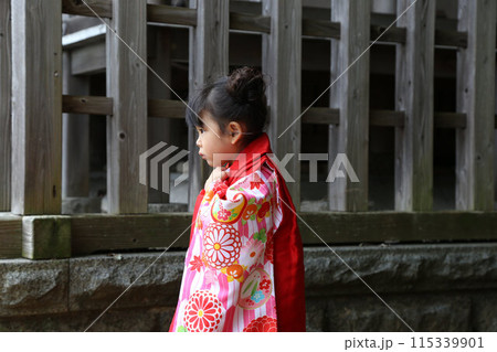 七五三詣、三歳のお祝いロケーション撮影、被布和装キッズフォト 七五三詣、三歳のお祝いロケーション撮影、被布和装キッズフォト 115339901