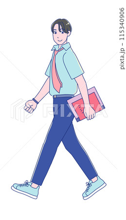 制服を着たアニメ風の男子学生 制服を着たアニメ風の男子学生 115340906