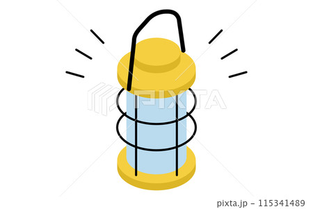 防災グッズ、ランタンのシンプルなアイソメトリックイラスト 防災グッズ、ランタンのシンプルなアイソメトリックイラスト 115341489