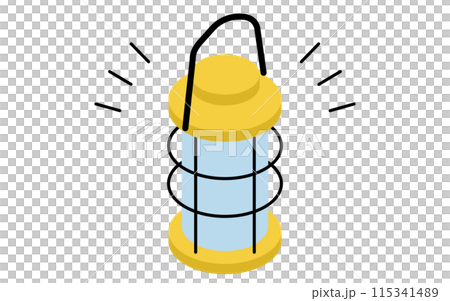 防災グッズ、ランタンのシンプルなアイソメトリックイラスト 防災グッズ、ランタンのシンプルなアイソメトリックイラスト 115341489