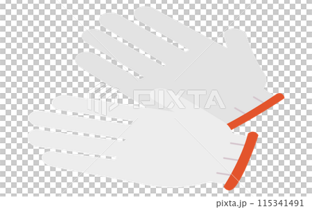 防災グッズ、白い軍手のシンプルなアイソメトリックイラスト 115341491