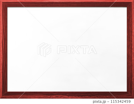 木製フレームの赤色の木枠のあるホワイトボードの背景画像 木製フレームの赤色の木枠のあるホワイトボードの背景画像 115342459