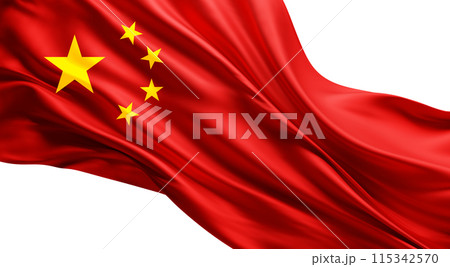China flag isolated on white background with copy space 3D Render China flag isolated on white background with copy space 3D Render 115342570