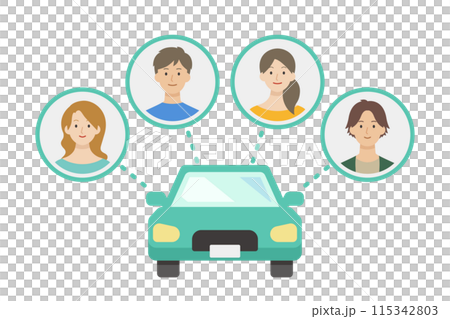 Illustration of car sharing Illustration of car sharing 115342803