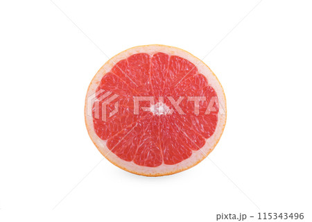 Cross Section of Grapefruit Isolated on White Background Cross Section of Grapefruit Isolated on White Background 115343496