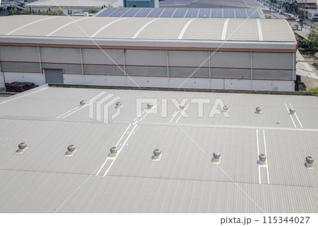 Steel roof and ventilation shaft of the warehouse 115344027