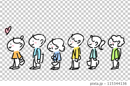笑顔で行列に並ぶ人々 老若男女 整列 大勢 買い物 コミケ シンプルで可愛い線画イラスト 笑顔で行列に並ぶ人々 老若男女 整列 大勢 買い物 コミケ シンプルで可愛い線画イラスト 115344136
